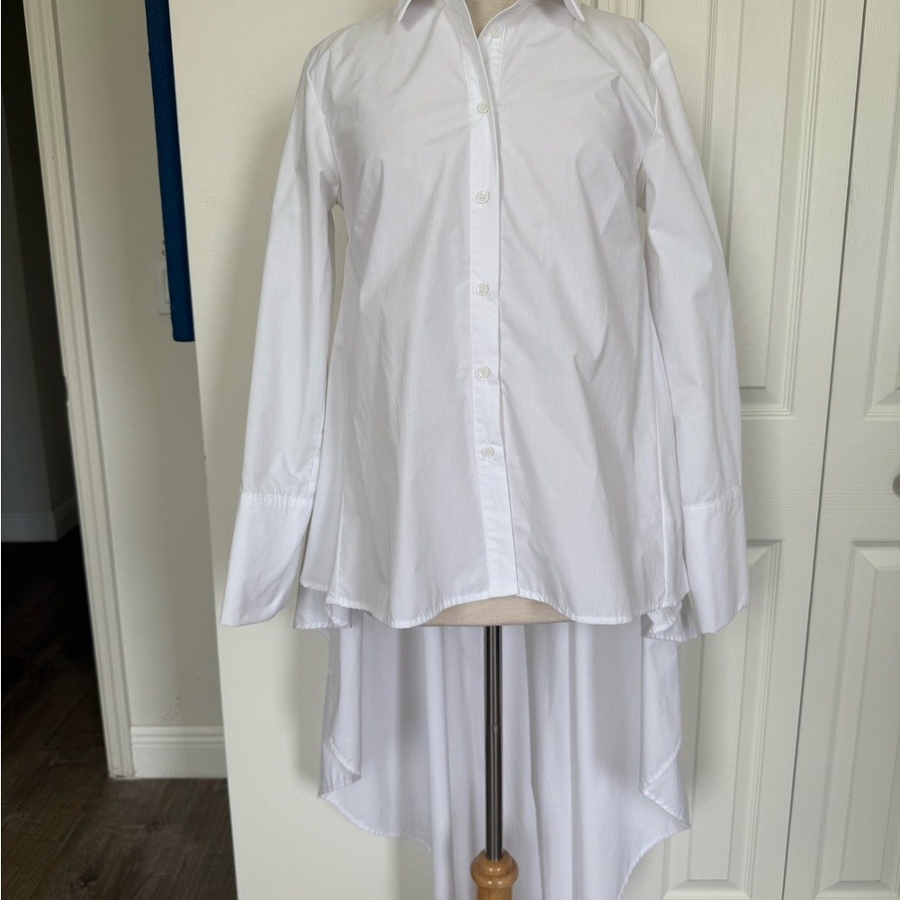 Donnée Par Dieu White High-Low Hem Blouse